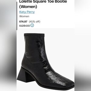 Katy Perry Collections Black Textured Ankle Bootie